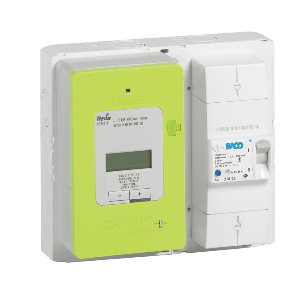 Plaque de connexion et compteur de disjoncteur en saillie 45A Legrand Drivia