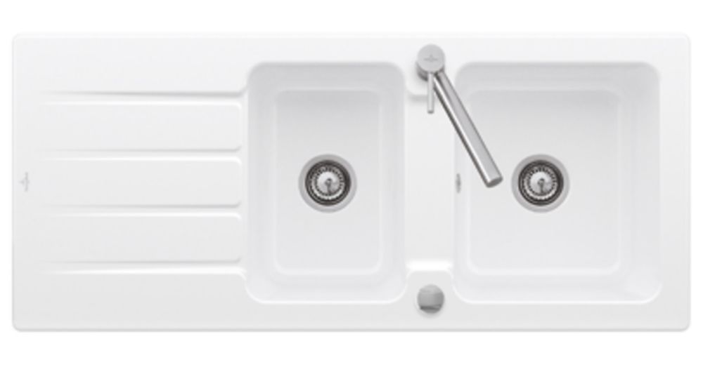Évier en céramique 2 bac Villeroy & Boch Architectura avec égouttoir réversible 1160 x 510mm