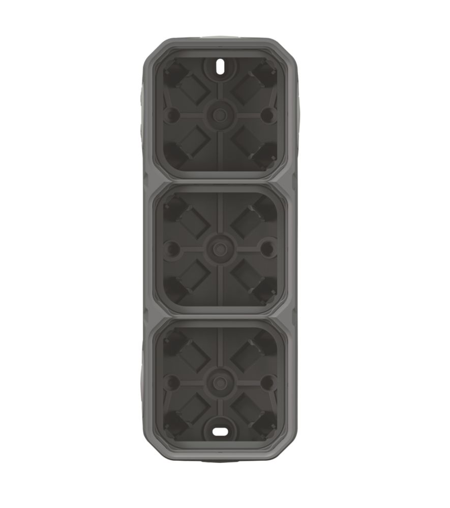 Boîte d'encastrement d'extérieur à poser en surface Legrand Plexo IP55 16A, résistante aux intempéries, 3 modules, sans broche de terre, avec cadre