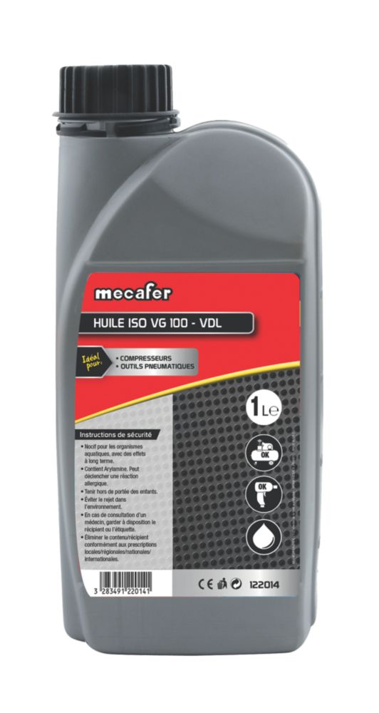 Huile pour compresseur / outil pneumatique Mecafer 122014 1L