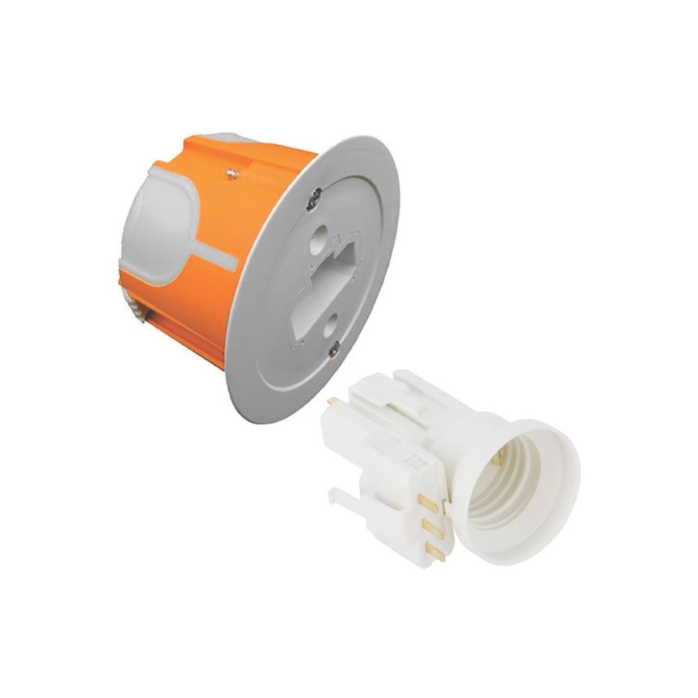 Boîte murale étanche orange revêtement sec 1 module Capri DCL, douille E27 et fiche 40mm