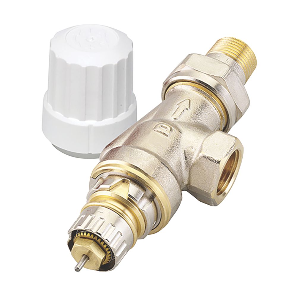 Robinet de radiateur thermostatique coudé et droit Danfoss 1/2" x 1/2"