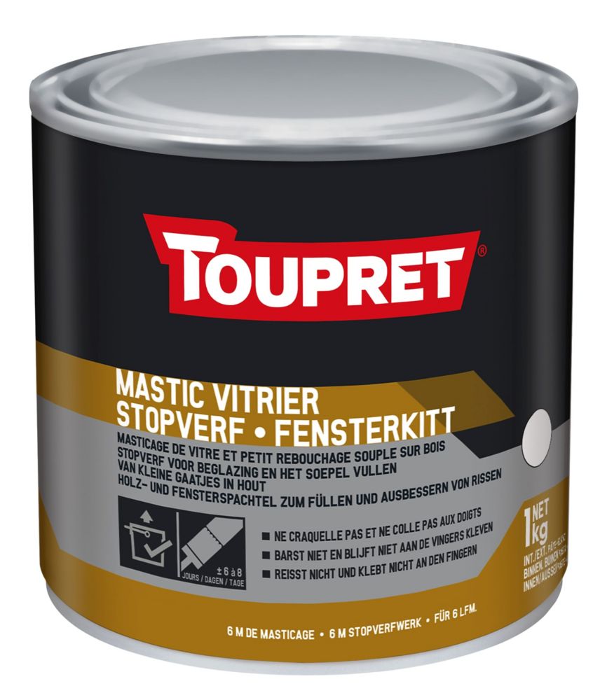 Mastic de vitrage Toupret blanc 1kg