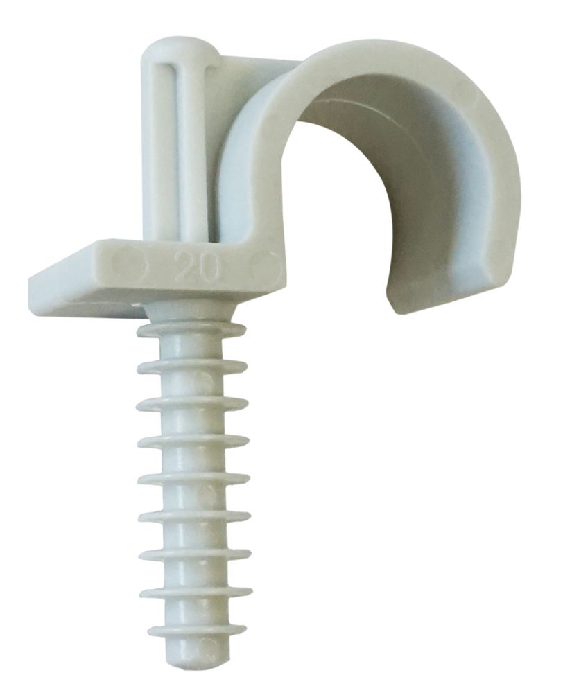Clip de fixation gaine ICTA ou tube IRL diamètre 20mm, ING Fixation, Lot de 25