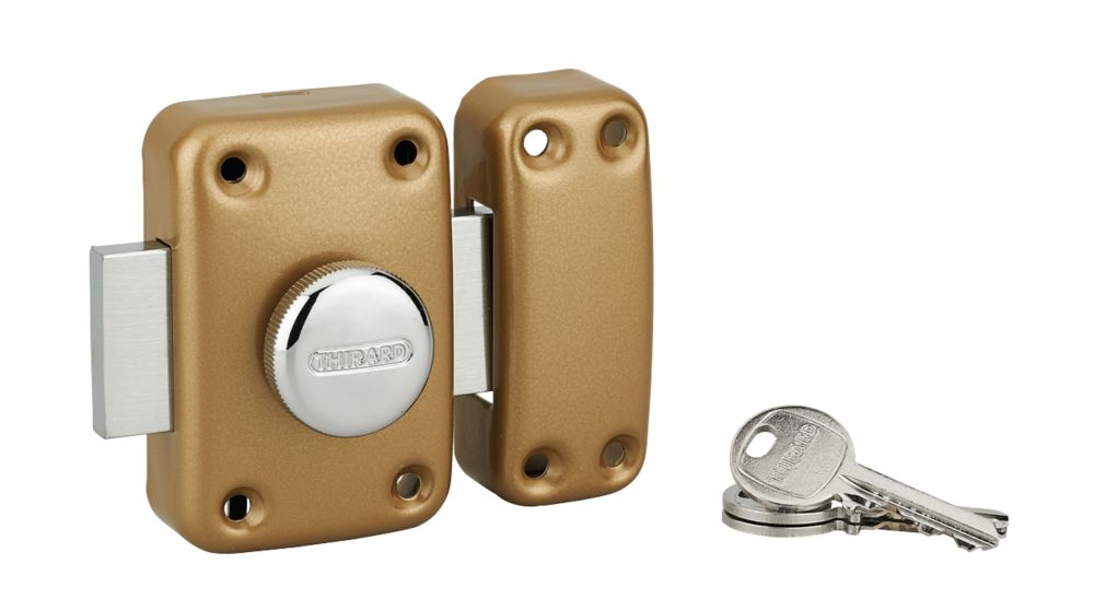 Serrure de porte dorée Thirard Apache 30mm, lot de 1