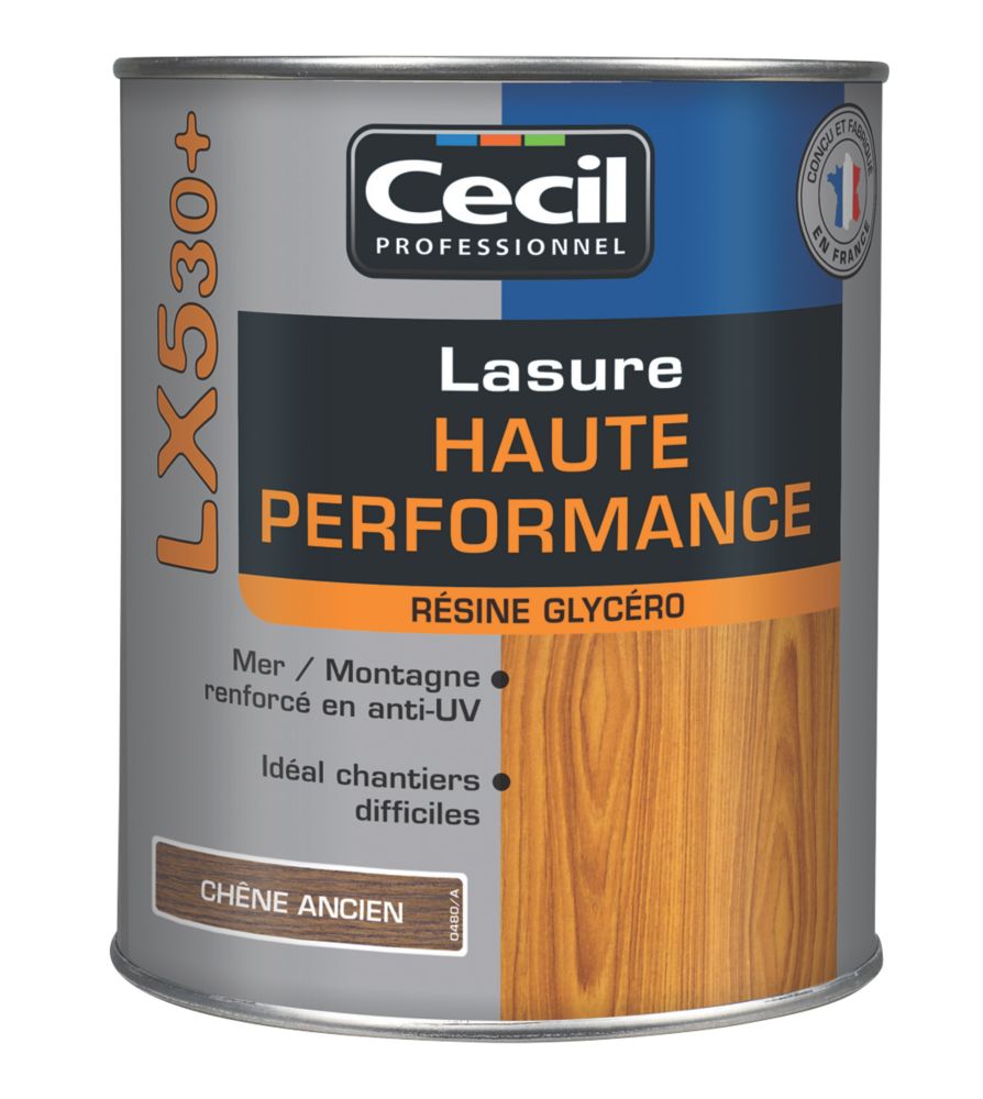 Lasure Cecil Professionnel LX530+ haute performance chêne ancien satiné 1L