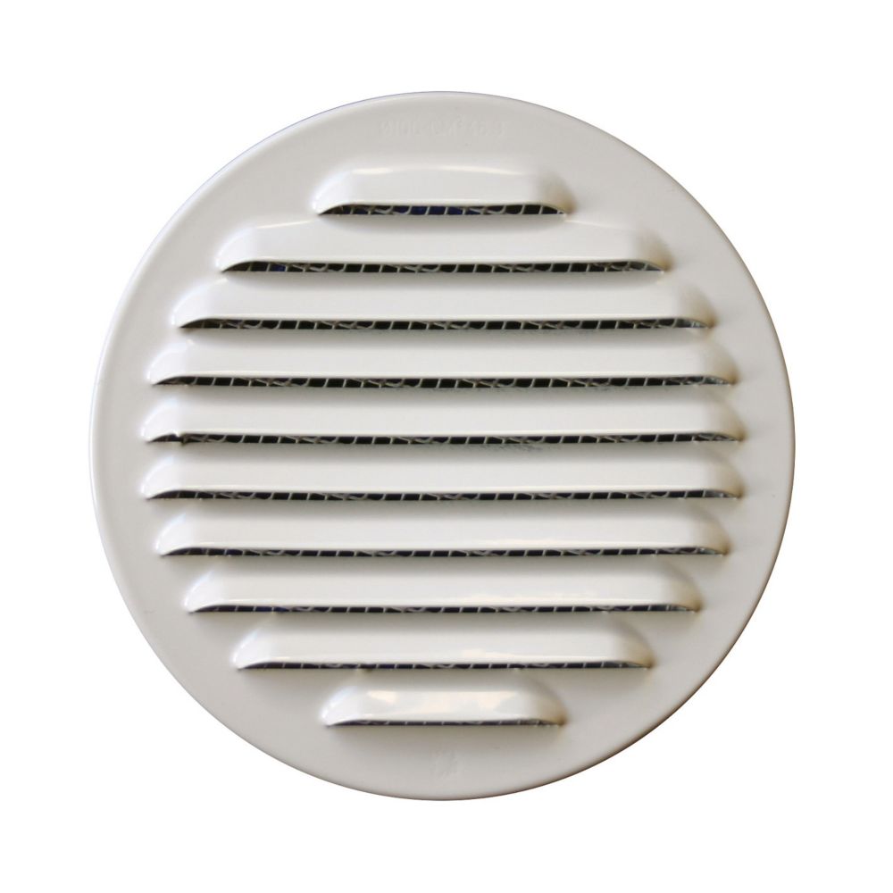 Grille à persiennes fixes avec moustiquaire Eoliance Habitat blanche 80mm x 80mm