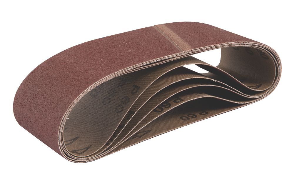 Lot de 5 bandes abrasives non perforées 533 x 76mm grain 60 Titan