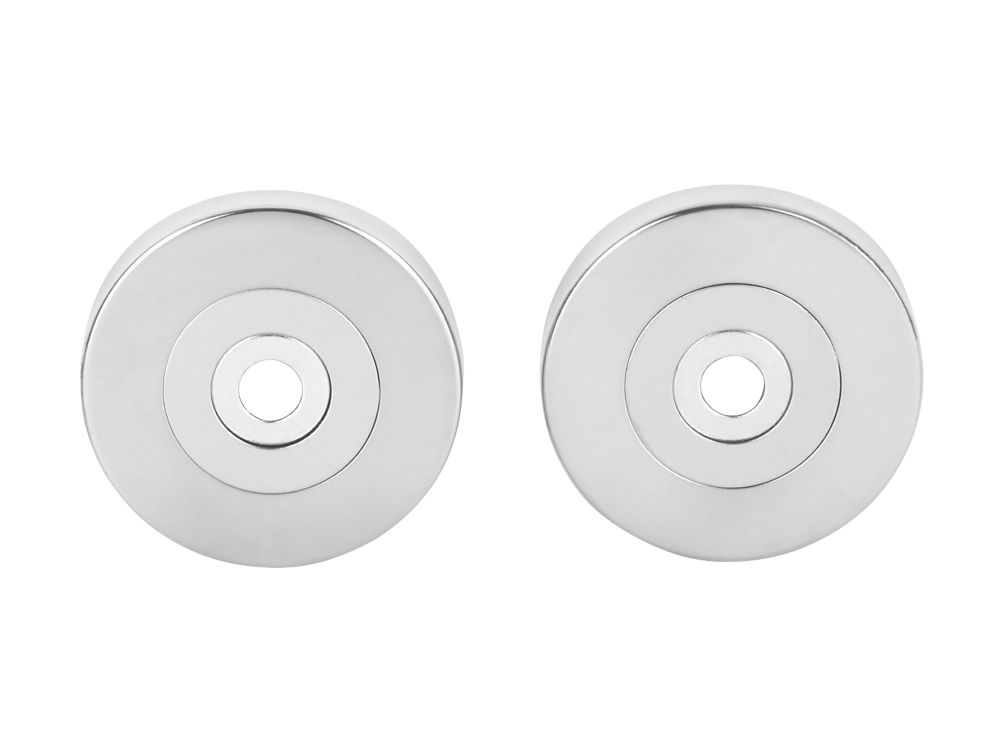 Lot de 2 rosaces pour poignée de tirage Eurospec en acier inoxydable poli 52mm