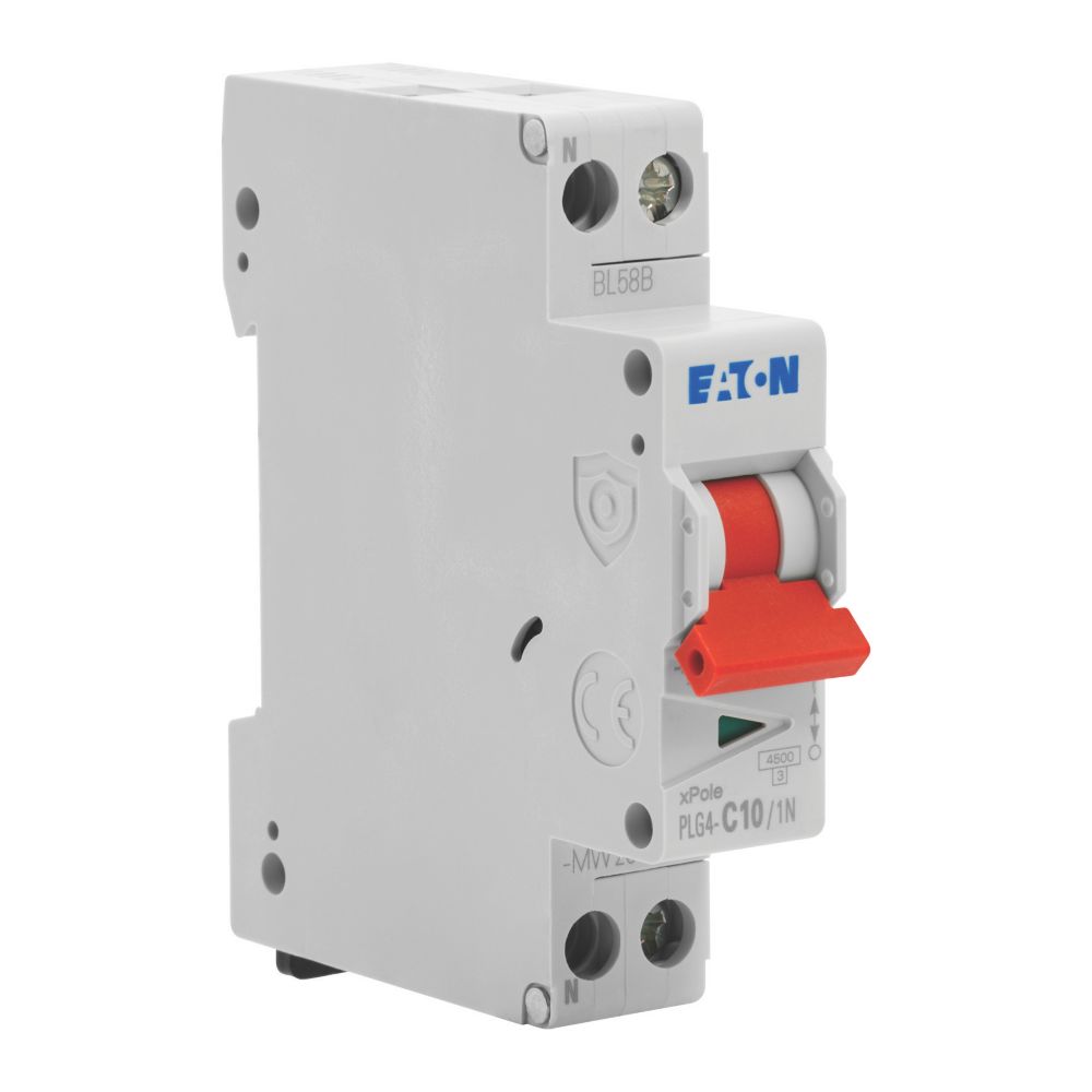 Disjoncteur 10A type C A vis 4,5kA 1P+N Eaton