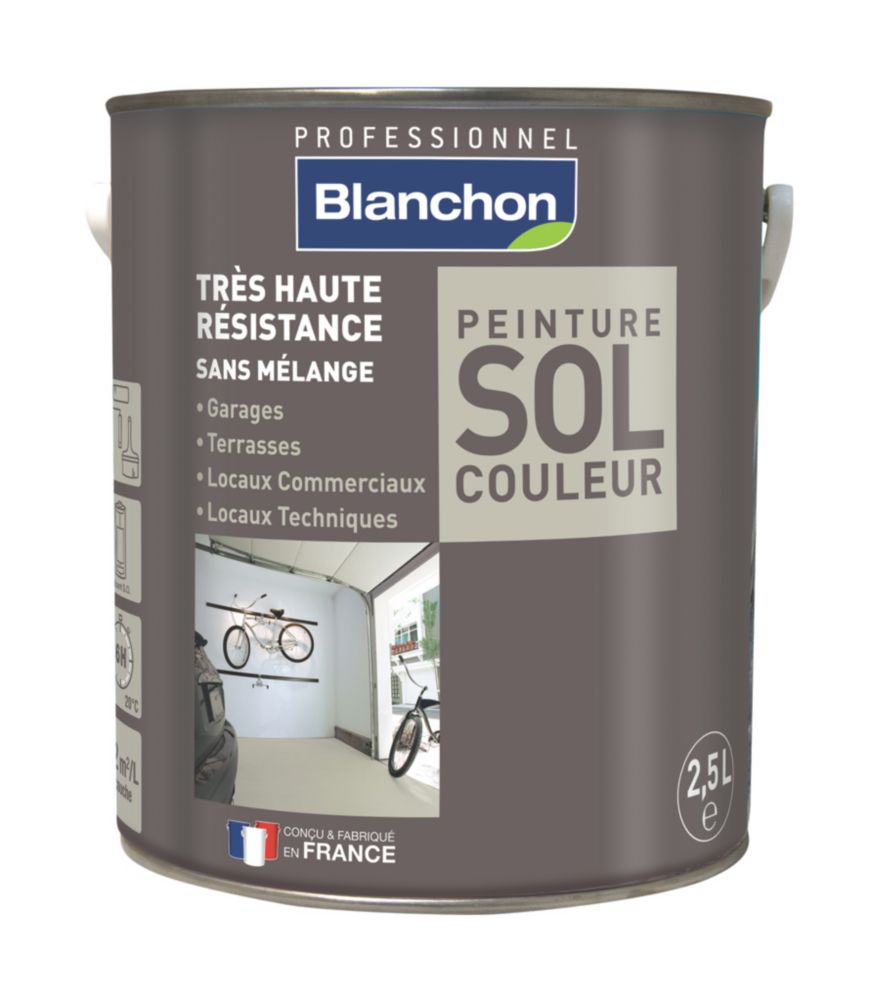 Peinture pour sols blanc satiné Blanchon 2,5L