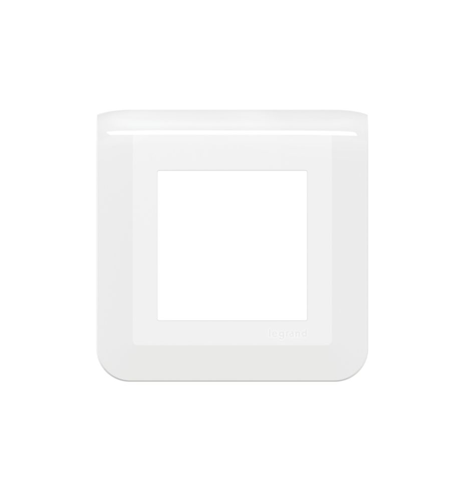 Plaque de finition 1 poste 2 modules blanche Legrand Mosaic, lot de 10