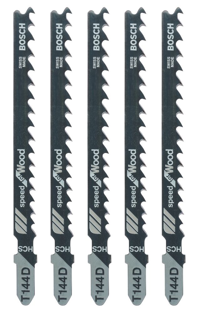 Lot de 5 lames pour scie sauteuse bois 74mm T144D Bosch