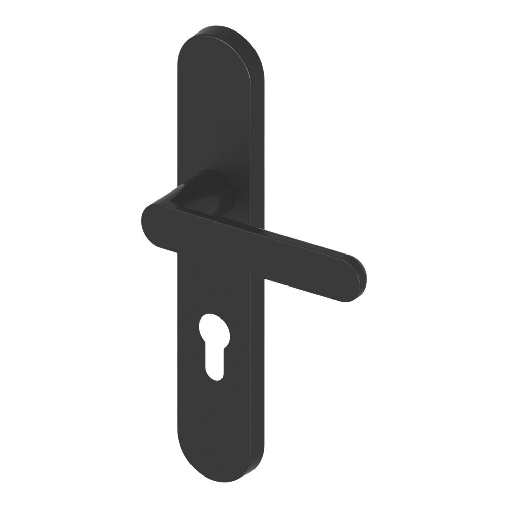 Paire de poignées de porte à clé I Cooke & Lewis Minimal noir mat 