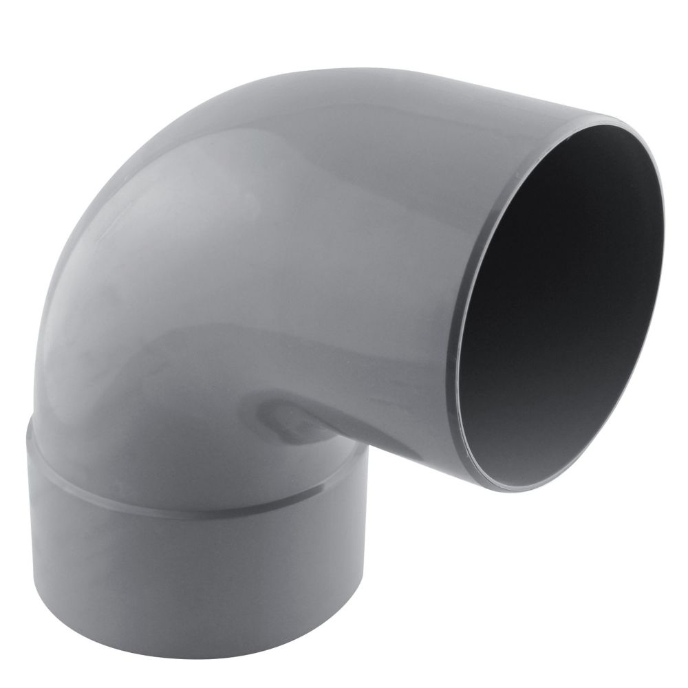 Coude PVC NF mâle/femelle à 87° 125mm à coller gris Fitt