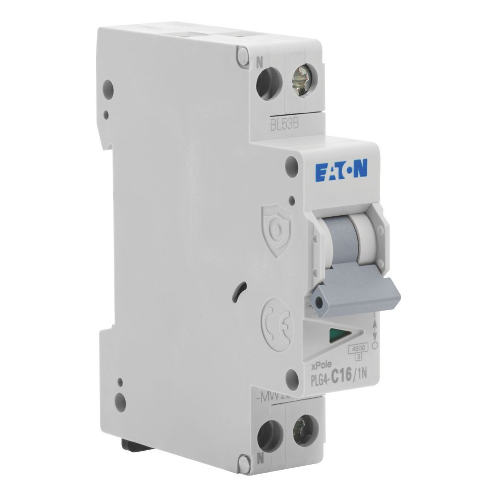 Disjoncteur 16A type C A vis 4,5kA 1P+N Eaton