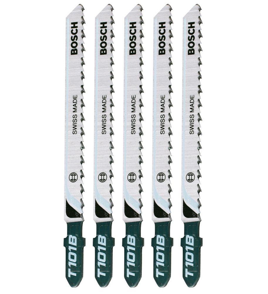 Lot de 5 lames pour scie sauteuse bois à baïonnette 74mm T101B Bosch