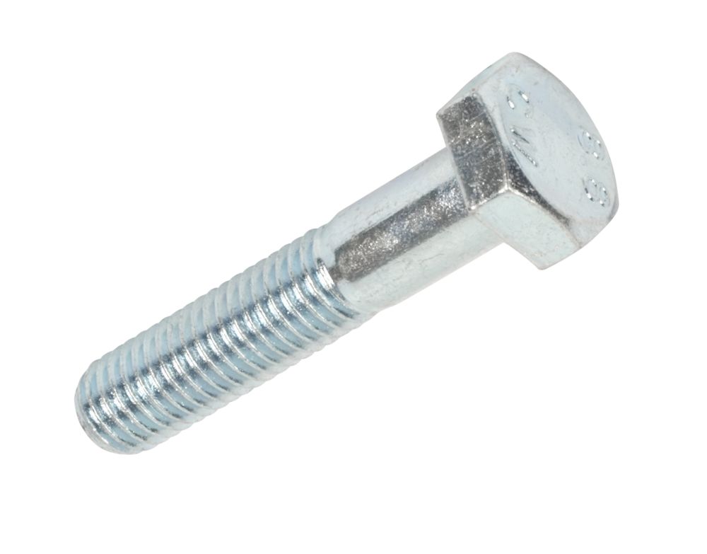 Vis à métaux en acier au carbone à tête hexagonale zingué brillant Easyfix M8 x 100mm, lot de 50