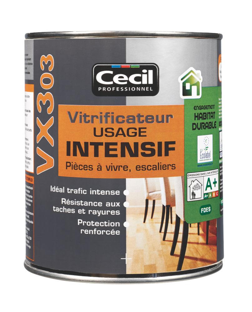 Vitrificateur usage intensif Cecil Professionnel VX303 incolore satiné 5L