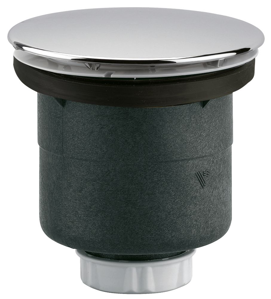 Drain de douche avec couvercle ABS Valentin noir/chromé 90mm