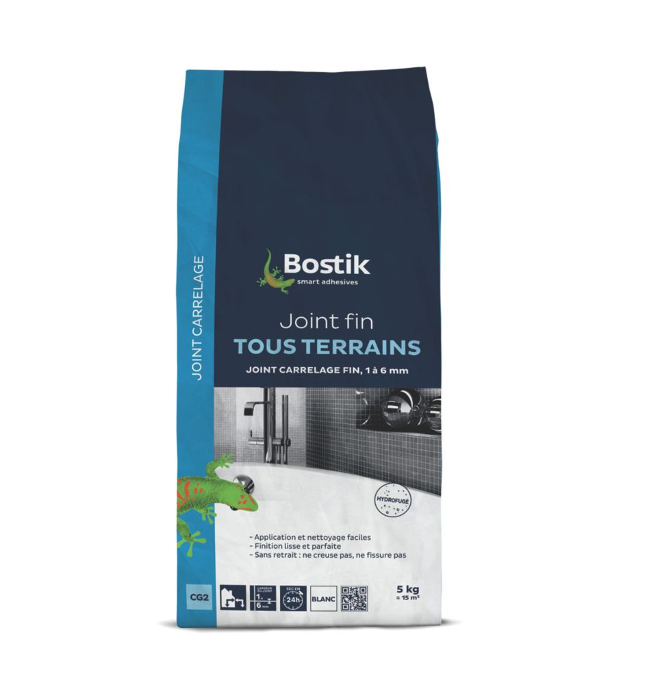 Joint de carrelage au sol et mural Bostik Joint fin blanc 5kg