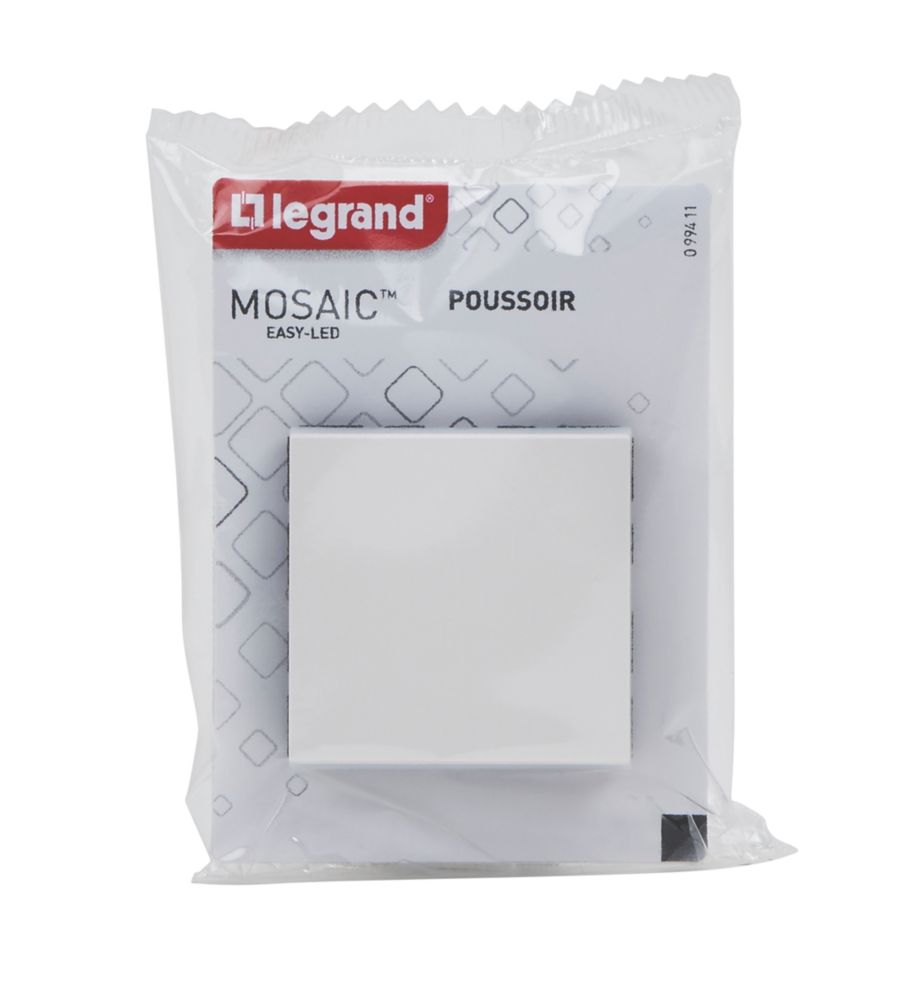 Poussoir EasyLed 1 poste Mosaic blanc Legrand