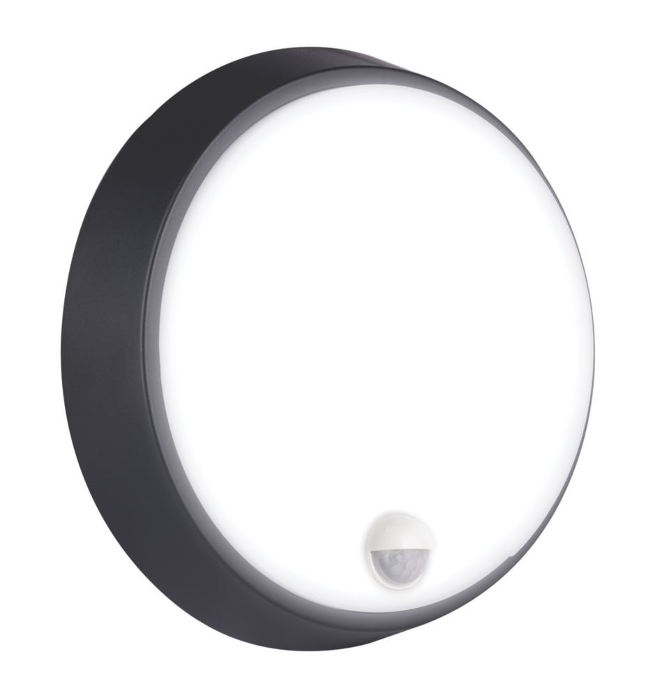 Hublot à LED rond d'extérieur avec détecteur Luceco noir/blanc 14W 1400lm