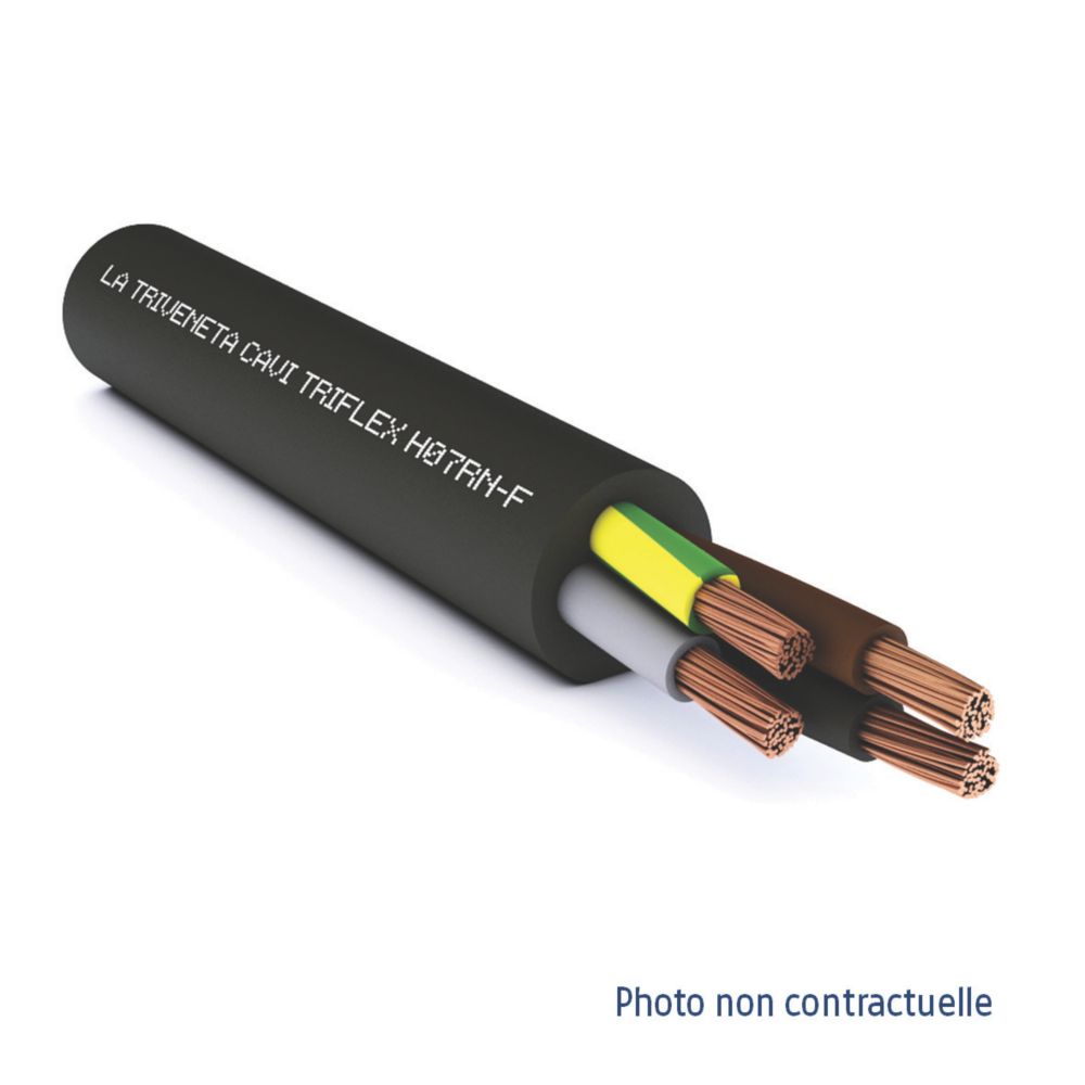 Câble électrique souple HO7RN-F 3G6 mm² 50m noir