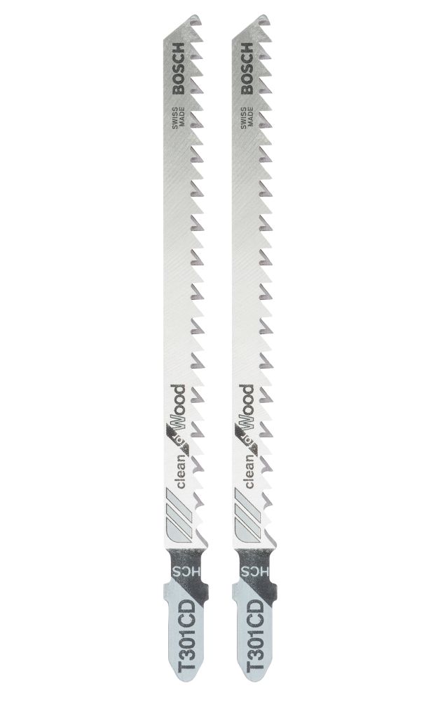 Lot de 2 lames pour scie sauteuse bois 117mm T301CD Bosch