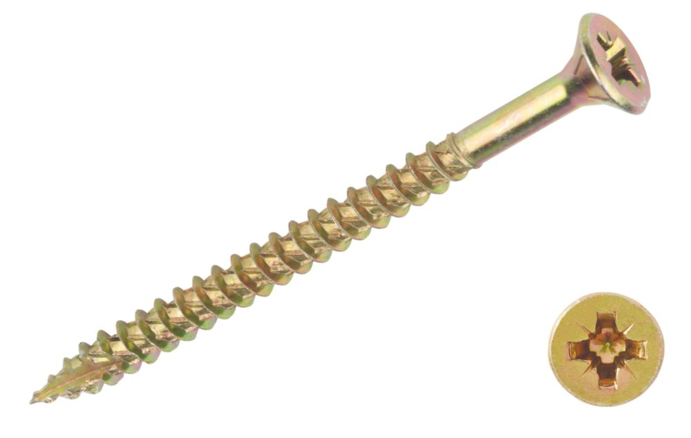 100 vis à bois à double tête fraisée polyvalentes PZ TurboGold 6 x 80mm