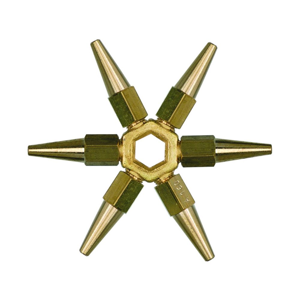 6 étoiles complètes cylindriques pour oxygène Castolin 8mm 