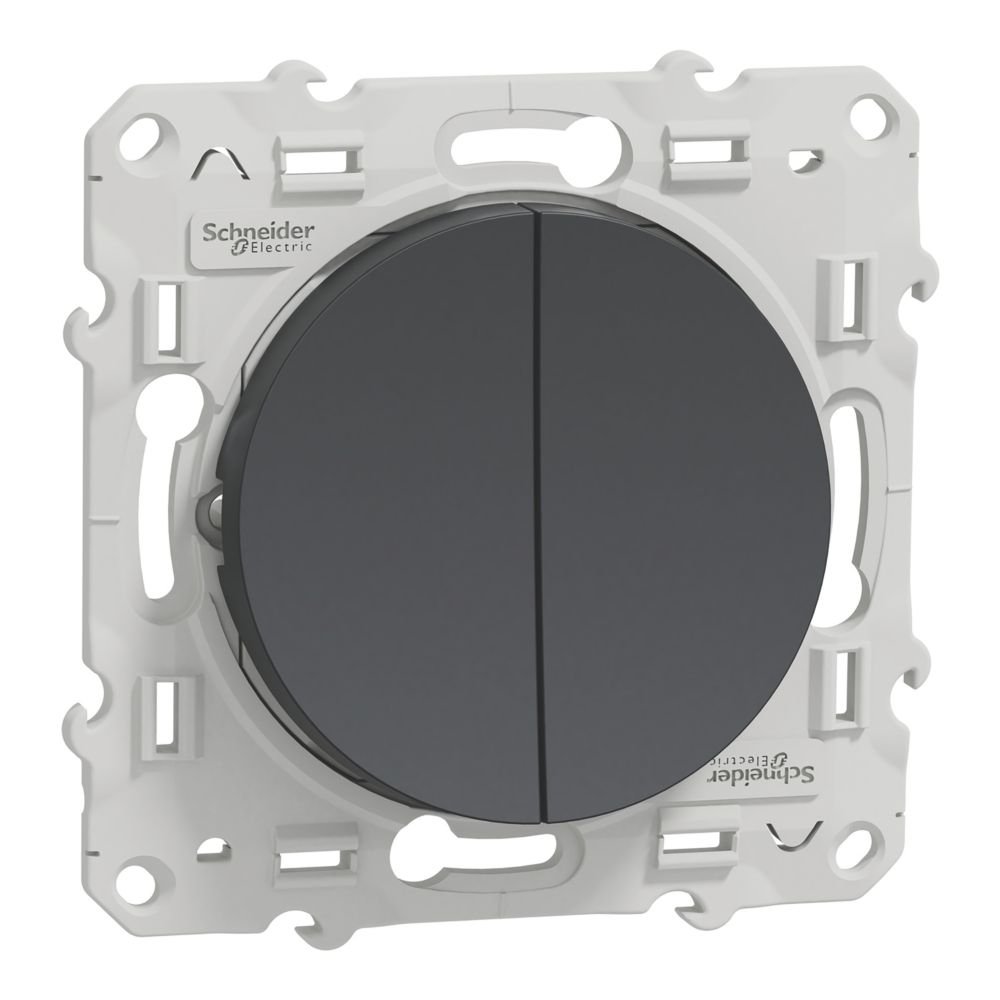 Double poussoir 1 poste Odace Anthracite Schneider