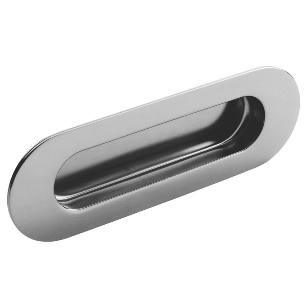 Poignée de tirage encastrée ovale Eurospec 120mm en acier inoxydable satiné 