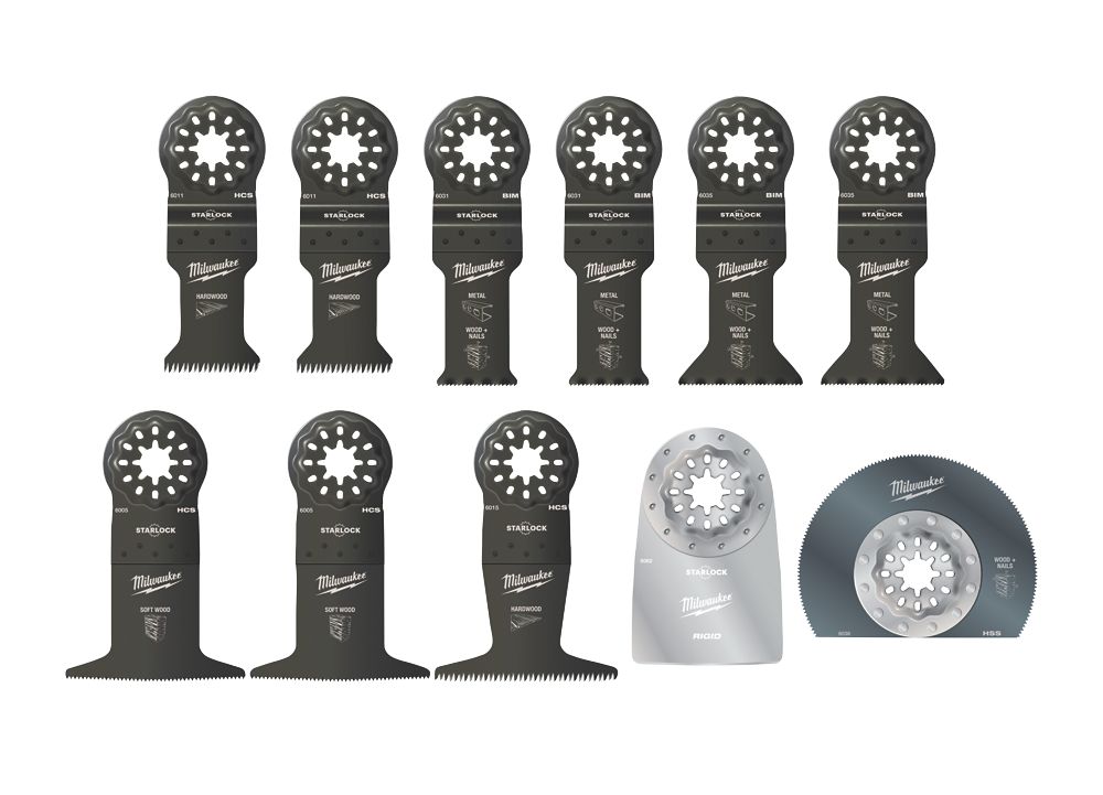 Kit de 11 accessoires pour outil multifonction multimatériaux Milwaukee 48906090