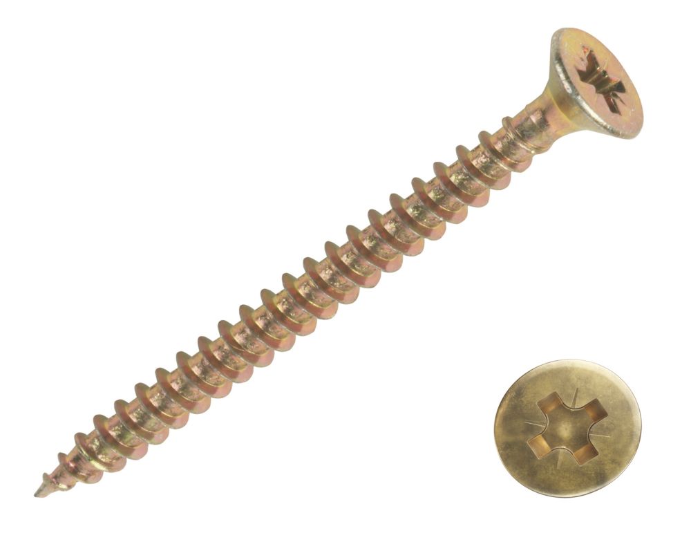 200 vis à bois polyvalentes à tête fraisée PZ Goldscrew 4,5 x 60mm