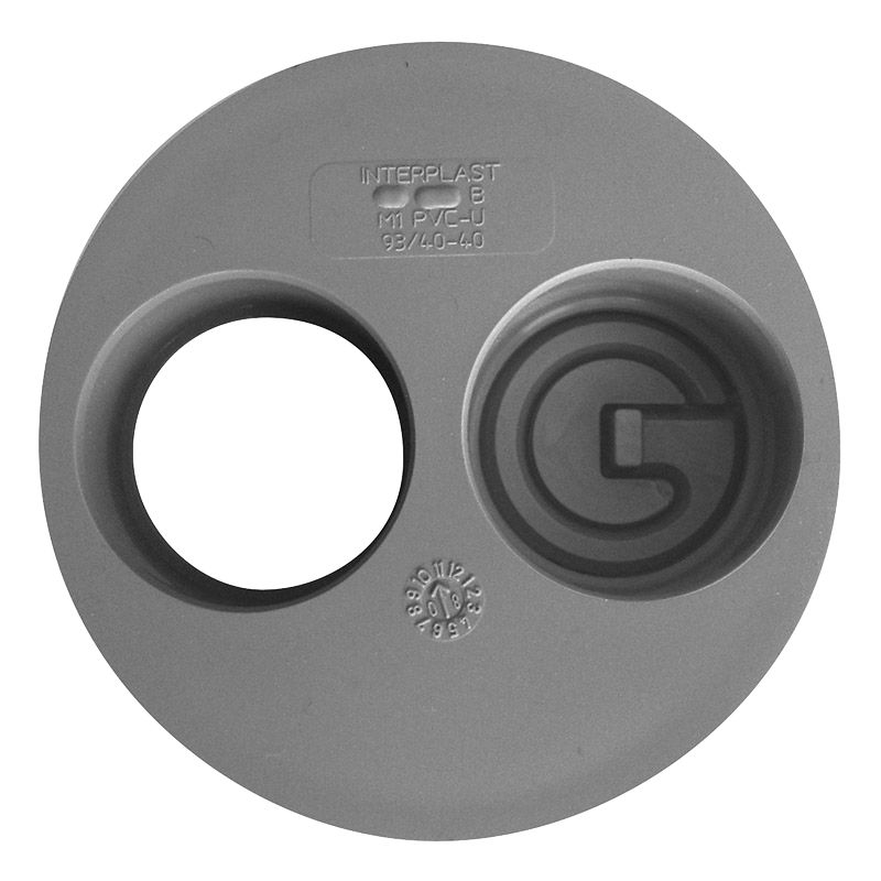 Tampon de réduction PVC double NF mâle/femelle 100x40x40mm à coller gris Fitt