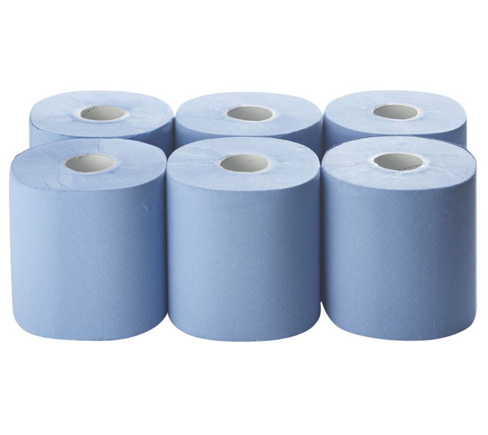  6 rouleaux de papier bleu 2 épaisseurs 185 x 150m