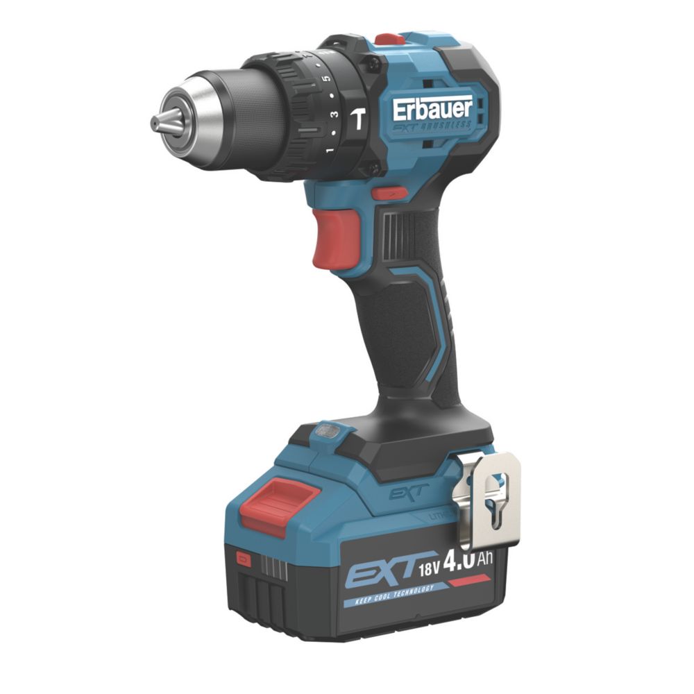 Perceuse visseuse à percussion sans fil brushless Erbauer ERI1092COM 18V Li-Ion EXT 1 x 4Ah 