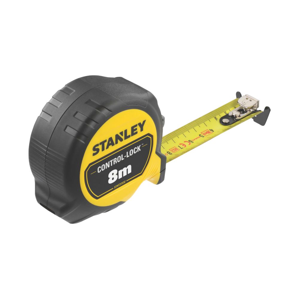 Metre ruban acier et caoutchouc Control-Lock STANLEY 8 m