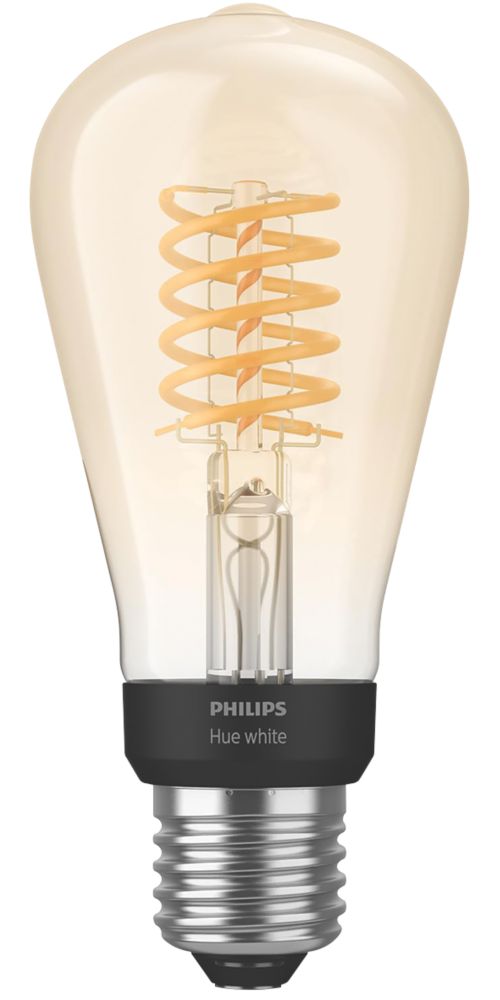 Ampoule LED à filament virtuel Philips Hue E27 ST64 Smart 7W 550lm, Ampoules