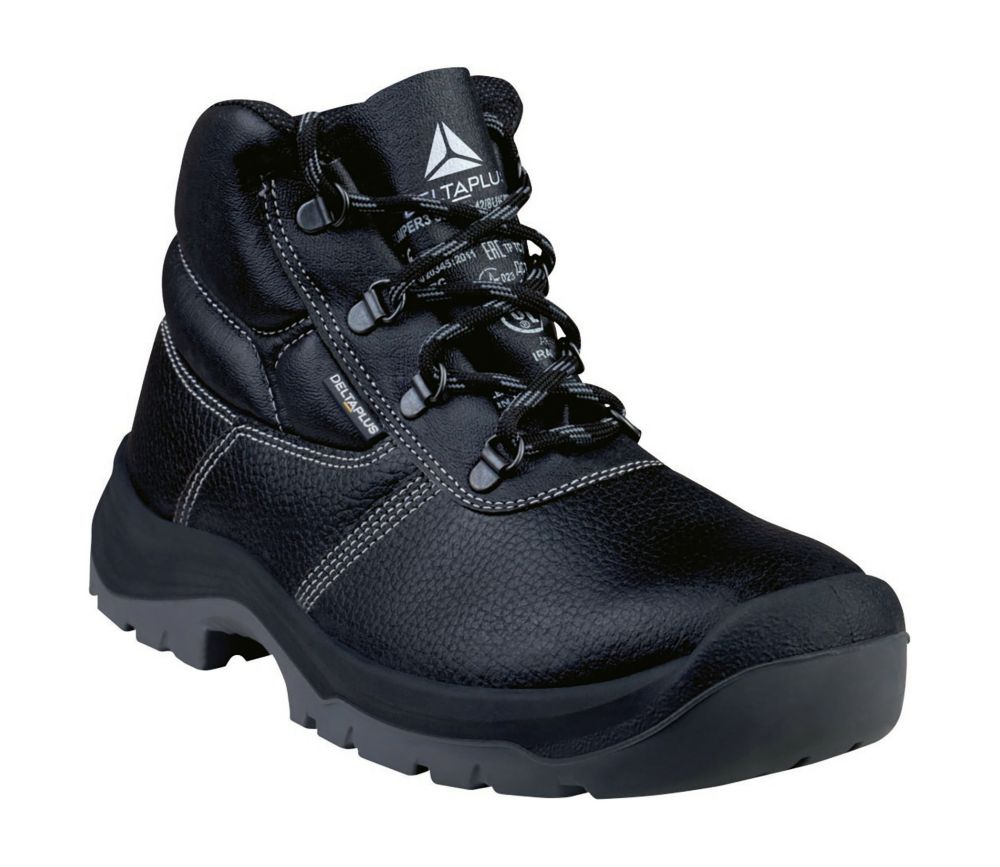 Chaussures de sécurité à coque en acier imperméables noires Delta Plus Jumper3 S3 SR pointure 36