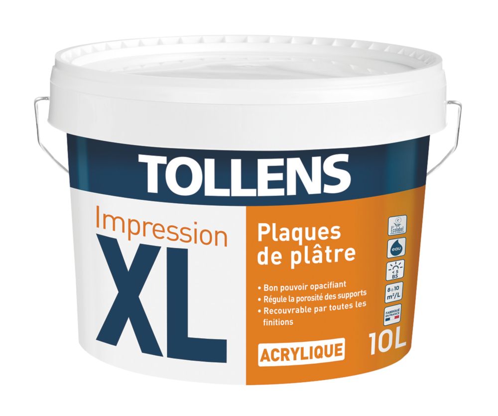 Primaire/sous-couche pour murs intérieurs et plafonds blanc mat Tollens 10 litres