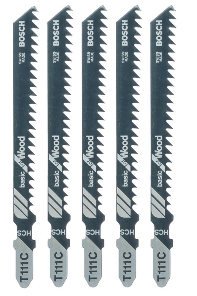 Lot de 5 lames pour scie sauteuse bois 74mm T111C Bosch