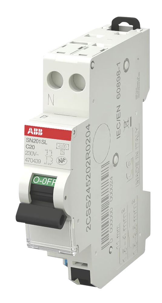 Disjoncteur type C ABB 20A 1+N raccordement rapide, Disjoncteurs