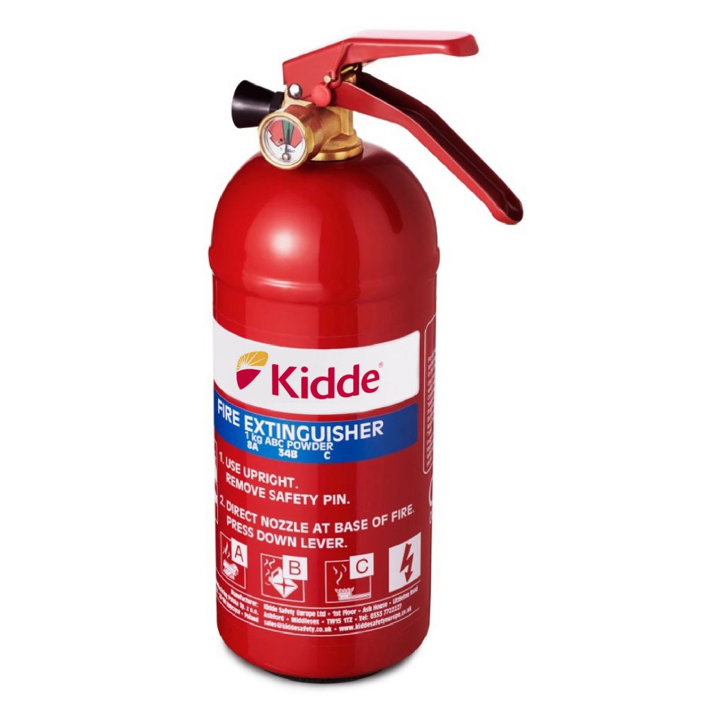 Extincteur à poudre sèche Kidde 1kg, Extincteur