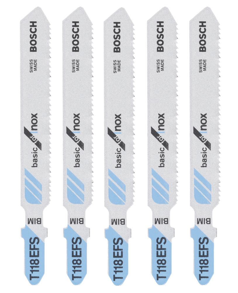 Lot de 5 lames pour scie sauteuse 83mm T118EFS Bosch