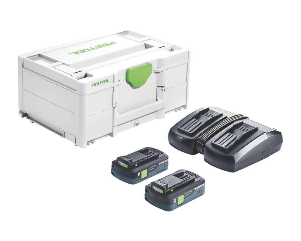 Set Énergie SYS  avec chargeur TCL 6 DUO Festool 577109 18V Li-Ion 2 x batteries 4Ah