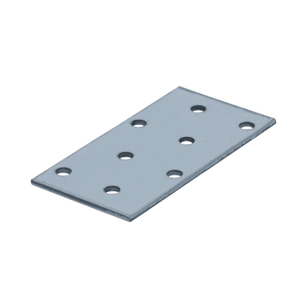 Plaque de clouage galvanisée argent Suki 80 x 2 x 40mm, lot de 50
