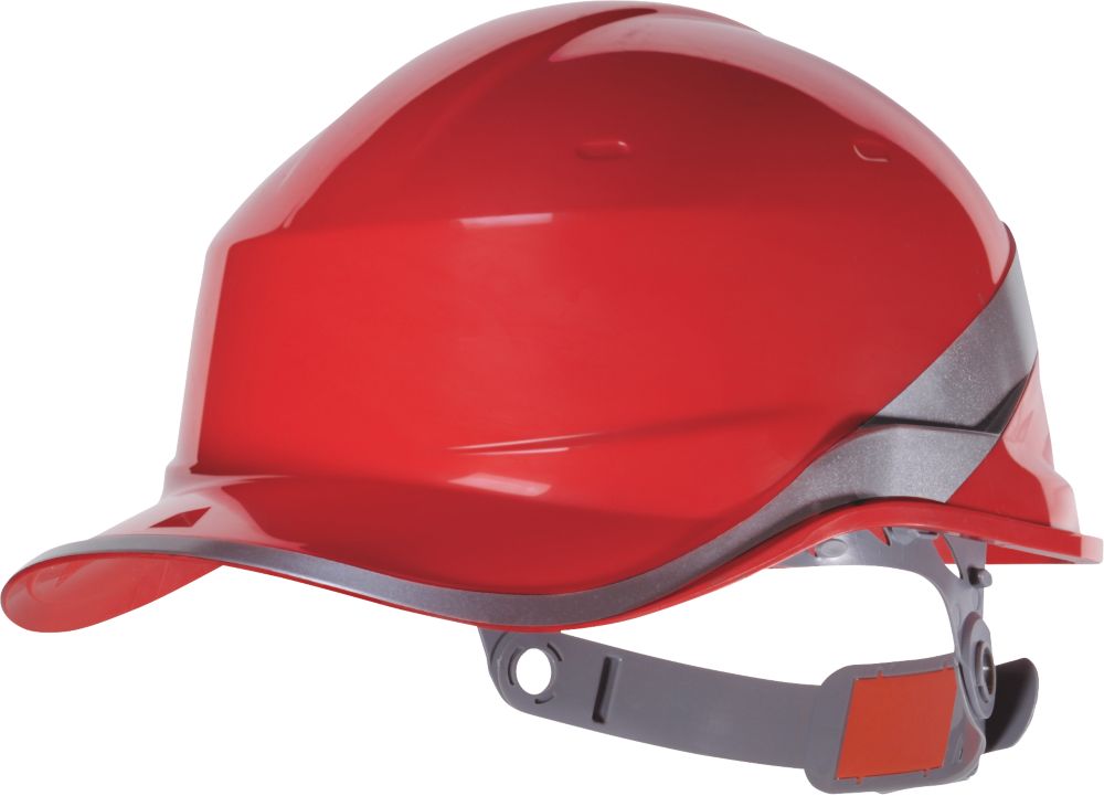 Casque de sécurité à bouton-poussoir haut de gamme Delta Plus Diamond V rouge