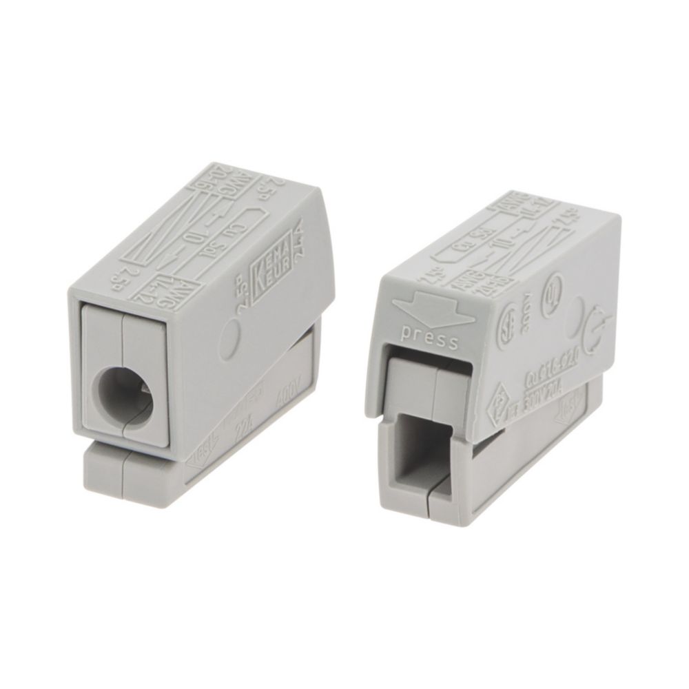Connecteurs à poussoir 1 entrée 24A Capri pour fil flexible/rigide, lot de 100